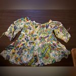 NWT Maeve by Anthropologie Frankie off‎ the shoulder Paisley sz medium Green Photo 8