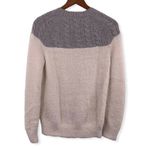 J.Crew  Cable‎ Fuzzy Crewneck Sweater Grey Cream XXS Photo 4