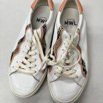 Madewell  White Orange Lace Up Sneakers Womens 8 Casual Comfort Shoes Some Wear Photo 4