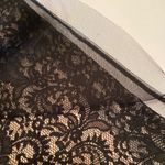 EXPRESS  BLACK LACE INSET HIGH WAISTED FULL MIDI SKIRT sz 6. Pink underlay. Photo 3