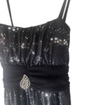 Rockin Town Y2k 2000s Size Small Sequin Whymsical Feather Mini Going Out Dress Green Photo 3