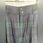 Vintage Giorgio Sant’Angelo Women’s Wool Plaid Trousers Size 4 Made in Bulgaria Blue Photo 2