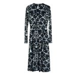 Topshop  Midi Dress Womens 12 Black Tortoiseshell Long Sleeve Mesh Y2K Artsy Edgy Photo 5