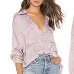 Free People  Starry Dreams Long Sleeve Pullover Tunic Shirt‎ Blouse Lilac Size S Photo 0
