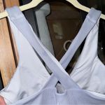 Alo Yoga ALO Elevate ribbed tank top criss cross blue moon slate scoop v tight long line Photo 7