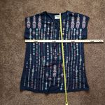 Savanna Jane Dress 3X Floral & Aztec Print Embroidered Boxy Boho Western Blue Photo 4