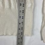 American Eagle Outfitters size medium y2k V-Neck Sweater long cream cable knit p Photo 6