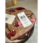 Coach Cherry Print Heart Crossbody Brown Bag - Leather Purse, Gift-Ready! Photo 2