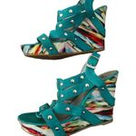 BKE Sole Studded 5 inch High Heel Wedge Shoes Beach Coastal Photo 1