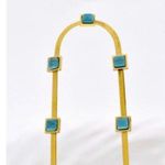 Gold Plated turquoise Herringbone necklace Snake Womens Jewelry Fishbone Photo 8