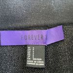 Forever 21  Pull On Knit Mini Skirt Size S Short Black Gunmetal Sparkle Metallic Photo 3