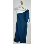Dress the Population Tiffany One-Shoulder Midi Dress in Peacock Blue Size Medium Photo 8