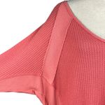 We The Free People Small Thermal Oversized Top Long Dolman Sleeve V-Neck Stretch Photo 2