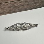 1928 Collection Rhinestone Art Deco Style Brooch Pin Silver Tone Photo 7