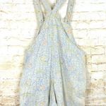 Boho Printed Shortall Women XS Ivory Blue Floral Paisley Bali Batik Home Cottage Photo 2