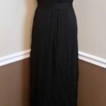 Doe & Rae Black Crinkled Gauzy Embroidered Belted Boho Modcloth Maxi Dress by Photo 4