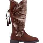 JustFab Demi Faux Fur Lug Sole warm comfort winter boots NEW size 9 tasseled Photo 7