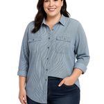 CHAPS Women’s Utility Shirt, 1X Photo 0