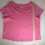 Talbots  Pink Pom Trim Knit Tee Size 3X Cotton Stretch Comfy Preppy Lightweight Photo 5