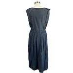CP Shades Julia Dress Size L Cotton Silk Blue Midi Boho Lagenlook Flowy Photo 3