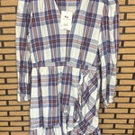 Free Assembly White Plaid Dress Size Medium Photo 0