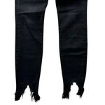 frame denim Le High Skinny Stiletto Raw Hem Size 25 Black Fish High Rise Photo 3