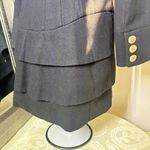 Guess Vintage  Black Double Breasted Wool Trench Coat with Gold Accents Photo 13