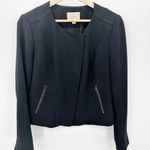 Loft Ann Taylor  Women's Black Zip Up Long Sleeve Blazer Jacket Front Zipper 6 4 Photo 9