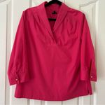 Talbots  Pink Shawl Collar Pullover Top With Gold Button Accent - Size 12p Photo 0