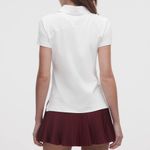 Lululemon Quick Dry Short Sleeve Polo *straight hem size 12 white Photo 1