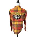 Angry Minnow Flannel Shirt Long Sleeve Smokey The Bear Orange Brown Medium Photo 1