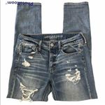American Eagle  Distressed Button Fly Tom girl Jeans L8 Photo 0