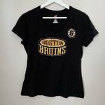 Hanes Boston Bruins T-Shirt V-Neck Black Hockey Photo 6