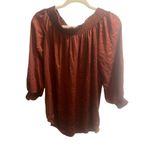CAbi ✨ Cooper Foxy Smocked Satin Sz Medium Blouse off shoulder✨ Photo 7