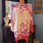 Boston Proper  Orchid Bloom Floral Rhinestone Embellished V-Neck Blouse Photo 8