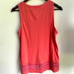 Loft Ann Taylor Pink Coral Cotton Flowy Lace Trim Summer Tank Top Medium Photo 4
