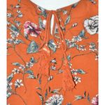 Altar'd State Cute Boho Fall Orange Long Balloon Sleeve Tunic Top Size M Floral Photo 2