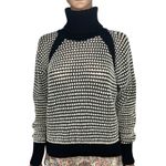 Cleobella womens Madison Knit Sweater Black/Ivory size Small Cotton Turtleneck Photo 3