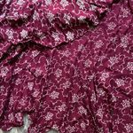 Vintage 90s Red Drape Floral Prairie Flowy Maxi Dress Medium Whimsigoth Boho Photo 2