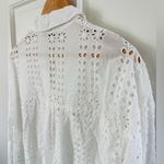 ZARA  Openwork Eyelet White Maxi Shirt Dress Long Sleeve Coverup Size XS Photo 7