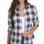 Untucklt Sorbo Windowpane Plaid Woman's Long Sleeve Button Down Size 4 Regular Photo 0