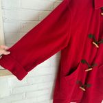Talbots Vintage Red Wool Coat Toggle Closure Collared Winter Holiday Christmas Photo 5