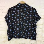 Hot Topic  Shirt Womens M Black Pastel Crystals Celestial Crop Button Up Goth Photo 10