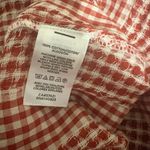 Lou & grey  Orange and White Gingham Checkered 100% Cotton Button-Down Shirt 💜💚 Photo 5