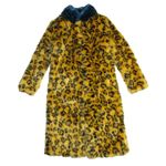 NWT SpiritHoods Unisex Yellow Cheetah Calf Length Faux Fur Coat S $249 Photo 3