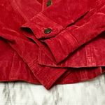 Style of New York Petite Women’s Sz L Red Suede Button Down Jacket Fall Festive Photo 10