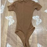 SKIMS  size XS mesh short sleeve bodysuit top sienna brown sheer kim k NWT Photo 4