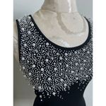Berek2 Embellished Bead Fitted Knit Sweater Tank Top Medium Black Photo 1