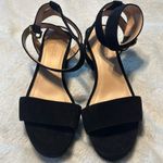 Coach NWOT Suede Black Block Heel Sandals double wrap ankle strap 9.5 Photo 0