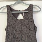 Free People Gray Lace Dress Full Skirt Y2K Open Back Key Hole Boho Whimsigoth Photo 2